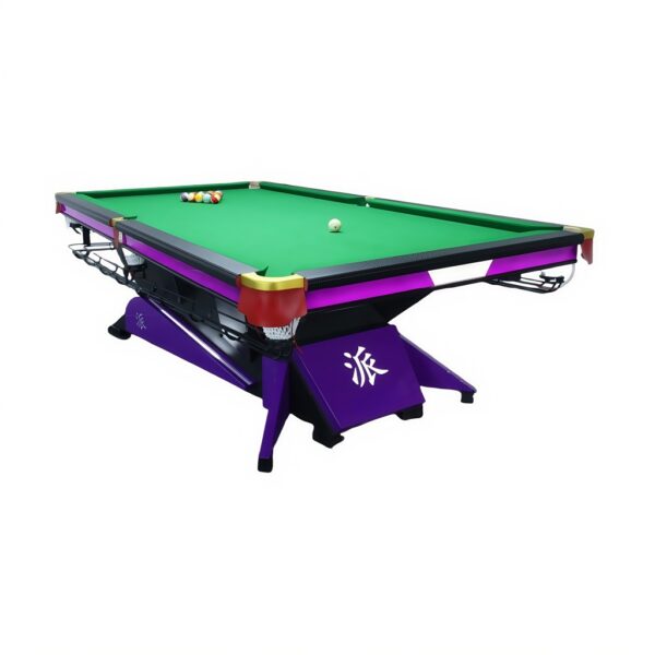 Billiard Table – Carbon Steel Frame, Wool Felt, LED Lighting & Copper Pockets