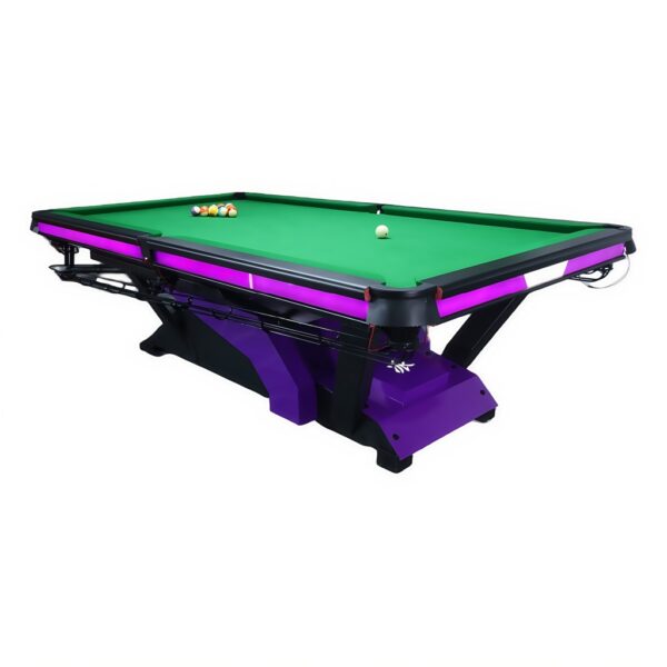 Pro Series LED Pool Table – Carbon Steel Frame, Wool Felt & 3-Piece Slate Surface