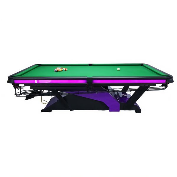 Pro Series LED Pool Table – Carbon Steel Frame, Wool Felt & 3-Piece Slate Surface - Image 4